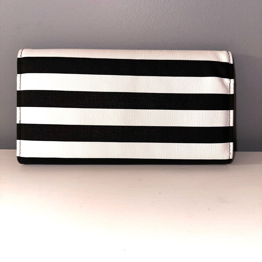 KUT FROM THE KLOTH Slim Striped Wallet, Purse, Black & White, EUC - Picture 2 of 9